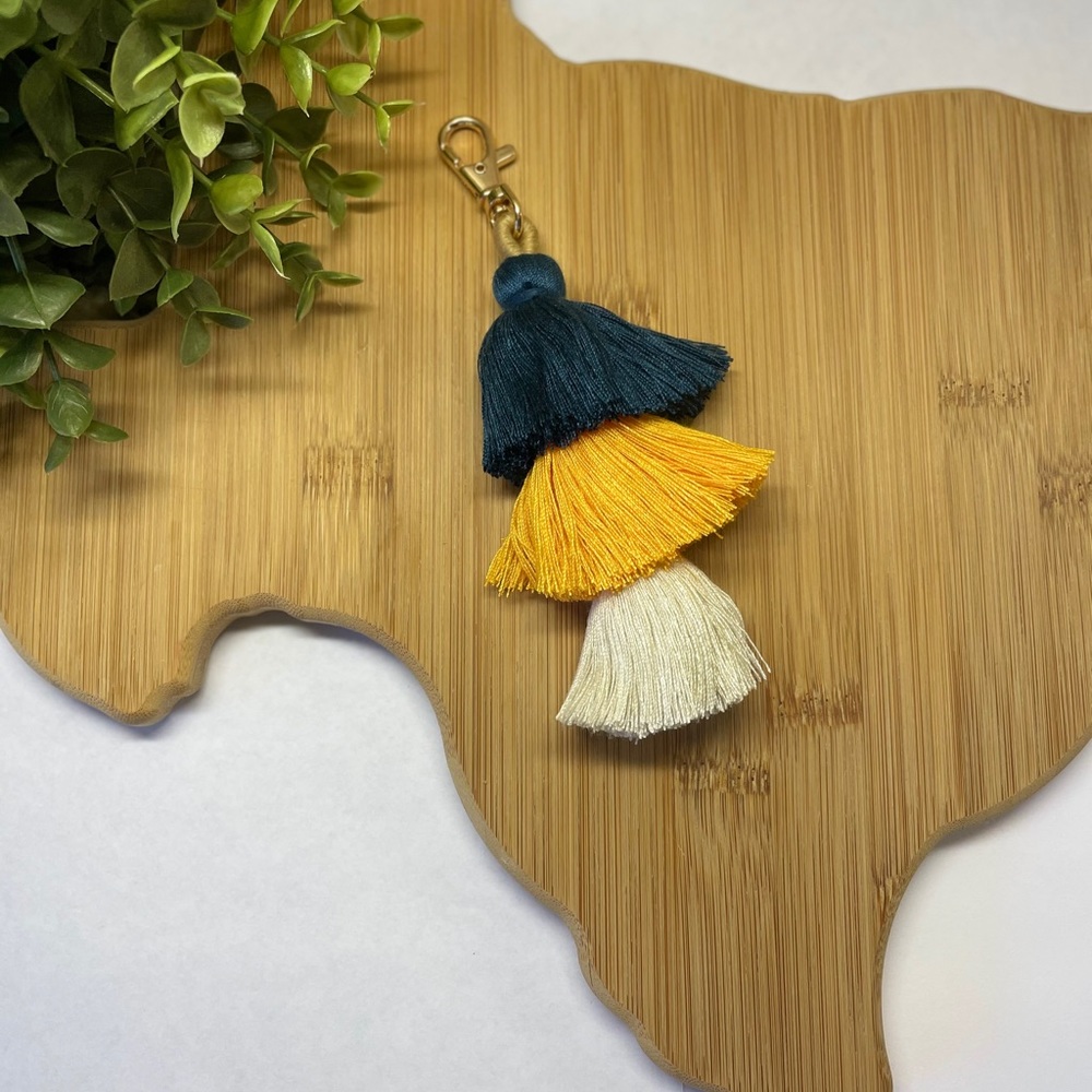 Blue Tassel Keychain